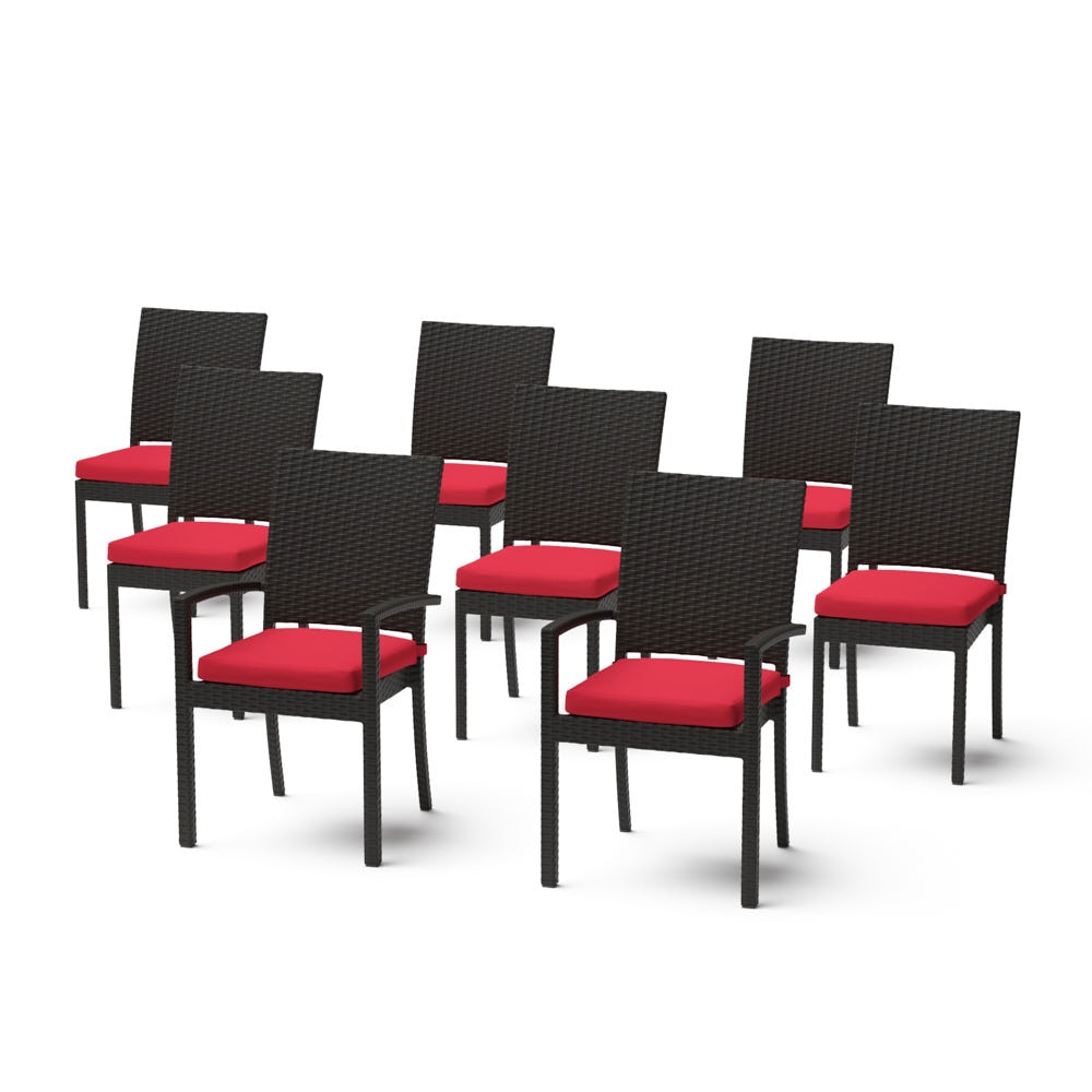 Deco™ Set of 8 Sunbrella® Outdoor Dining Chairs - Sunset Red