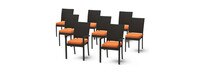 Deco™ Set of 8 Sunbrella® Outdoor Dining Chairs - Tikka Orange