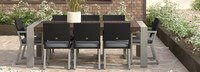 Milo™ Espresso Set of 8 Sunbrella® Outdoor Dining Chairs - Charcoal Gray