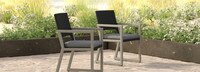 Milo™ Espresso Set of 8 Sunbrella® Outdoor Dining Chairs - Charcoal Gray
