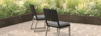 Milo™ Espresso Set of 8 Sunbrella® Outdoor Dining Chairs - Charcoal Gray