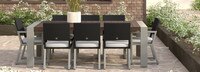 Milo™ Espresso Set of 8 Sunbrella® Outdoor Dining Chairs - Bliss Linen