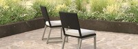 Milo™ Espresso Set of 8 Sunbrella® Outdoor Dining Chairs - Bliss Linen