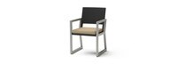 Milo™ Espresso Set of 8 Sunbrella® Outdoor Dining Chairs - Maxim Beige