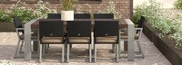 Milo™ Espresso Set of 8 Sunbrella® Outdoor Dining Chairs - Maxim Beige