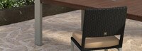 Milo™ Espresso Set of 8 Sunbrella® Outdoor Dining Chairs - Maxim Beige