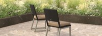 Milo™ Espresso Set of 8 Sunbrella® Outdoor Dining Chairs - Maxim Beige