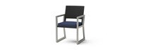 Milo™ Espresso Set of 8 Sunbrella® Outdoor Dining Chairs - Navy Blue