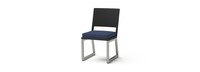 Milo™ Espresso Set of 8 Sunbrella® Outdoor Dining Chairs - Navy Blue