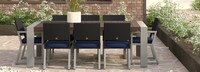 Milo™ Espresso Set of 8 Sunbrella® Outdoor Dining Chairs - Navy Blue