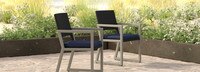 Milo™ Espresso Set of 8 Sunbrella® Outdoor Dining Chairs - Navy Blue