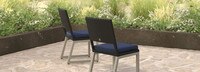 Milo™ Espresso Set of 8 Sunbrella® Outdoor Dining Chairs - Navy Blue