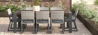 Milo™ Gray Set of 8 Sunbrella® Outdoor Dining Chairs - Charcoal Gray