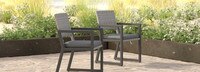 Milo™ Gray Set of 8 Sunbrella® Outdoor Dining Chairs - Charcoal Gray