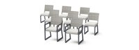 Milo™ Gray Set of 8 Sunbrella® Outdoor Dining Chairs - Bliss Linen
