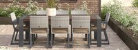 Milo™ Gray Set of 8 Sunbrella® Outdoor Dining Chairs - Maxim Beige