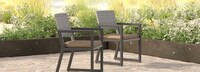 Milo™ Gray Set of 8 Sunbrella® Outdoor Dining Chairs - Maxim Beige