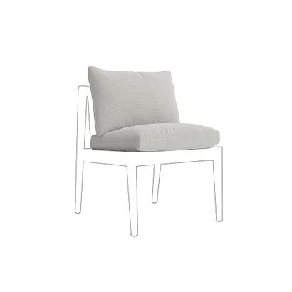 Del Mar Outdoor Dining Side Chair Basket Weave Cushion - Stone