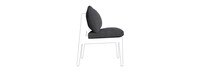 Del Mar Outdoor Dining Side Chair Plain Weave Cushion - Charcoal