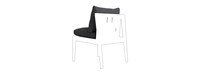 Del Mar Outdoor Dining Side Chair Plain Weave Cushion - Charcoal