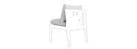 Del Mar Outdoor Dining Chair Plain Weave Cushion - Oyster