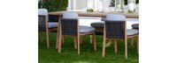 Santorini Outdoor Dining Side Chair Basket Weave Cushion - Stone