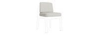 Santorini Outdoor Dining Side Chair Plain Weave Cushion - Stone