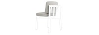 Santorini Outdoor Dining Side Chair Plain Weave Cushion - Stone