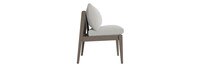 Del Mar Outdoor Dining Side Chair In Weathered Teak - Basket Weave Stone