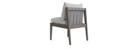 Del Mar Outdoor Dining Side Chair In Weathered Teak - Basket Weave Stone