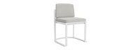 Sanibel Outdoor Dining Side Chair In White - Basket Weave Stone
