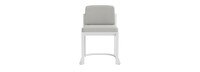 Sanibel Outdoor Dining Side Chair In White - Basket Weave Stone