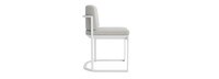 Sanibel Outdoor Dining Side Chair In White - Basket Weave Stone