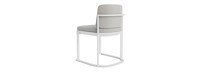 Sanibel Outdoor Dining Side Chair In White - Basket Weave Stone
