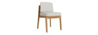 Santorini Outdoor Dining Side Chair In Natural Teak - Plain Weave Stone