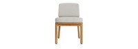 Santorini Outdoor Dining Side Chair In Natural Teak - Plain Weave Stone