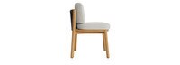 Santorini Outdoor Dining Side Chair In Natural Teak - Plain Weave Stone