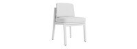 Santorini Outdoor Dining Side Chair In White - Plain Weave Oyster