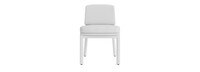 Santorini Outdoor Dining Side Chair In White - Plain Weave Oyster