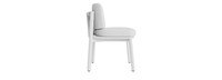 Santorini Outdoor Dining Side Chair In White - Plain Weave Oyster
