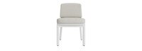 Santorini Outdoor Dining Side Chair In White - Plain Weave Stone