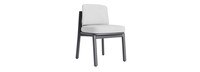 Santorini Outdoor Dining Side Chair In Zinc - Basket Weave Oyster