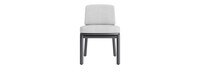 Santorini Outdoor Dining Side Chair In Zinc - Basket Weave Oyster