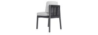 Santorini Outdoor Dining Side Chair In Zinc - Basket Weave Oyster