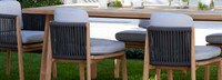 Santorini Outdoor Dining Side Chair In Zinc - Basket Weave Stone