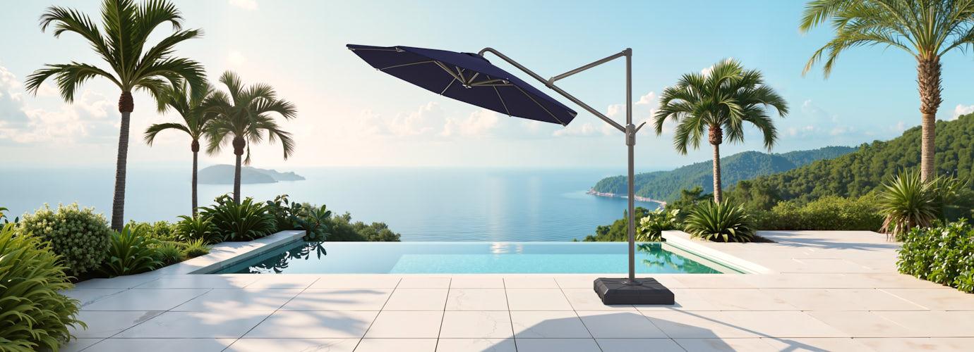 Modular Outdoor 10' Sunbrella® Round Umbrella - Navy Blue