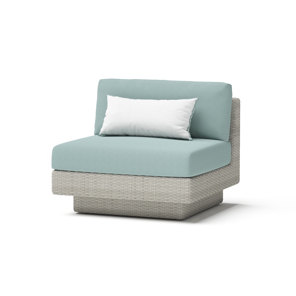Portofino® Comfort Sunbrella® Outdoor Armless Chair - Spa Blue