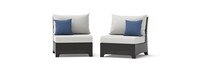 Deco™ Set of 2 Sunbrella® Outdoor Armless Chairs - Bliss Ink