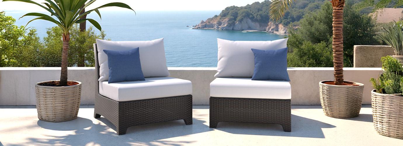 Deco™ 2 Piece Sunbrella® Outdoor Armless Chairs - Bliss Ink