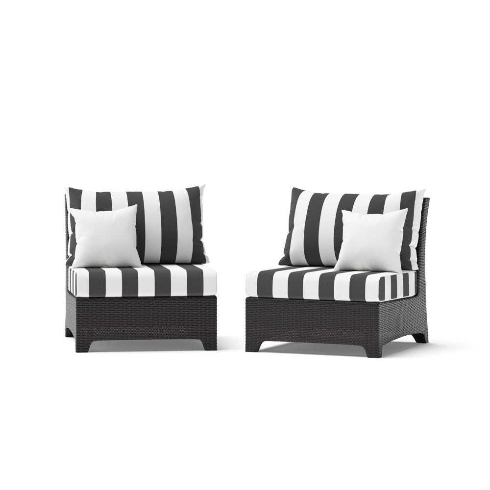 Deco™ 2 Piece Sunbrella® Outdoor Armless Chairs - Canvas Cabana